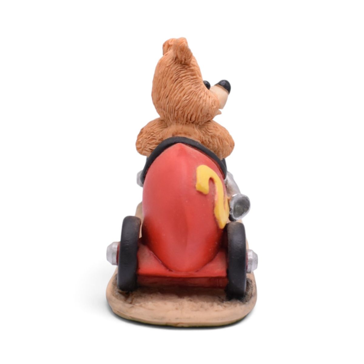 Vintage Teddy Bear Red Race Car Figurine, Number 2