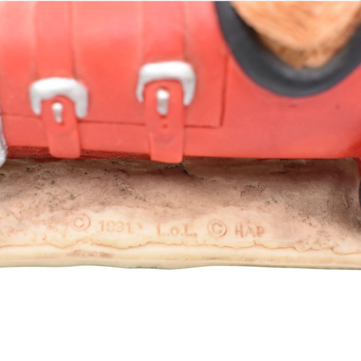 Vintage Teddy Bear Red Race Car Figurine, Number 2