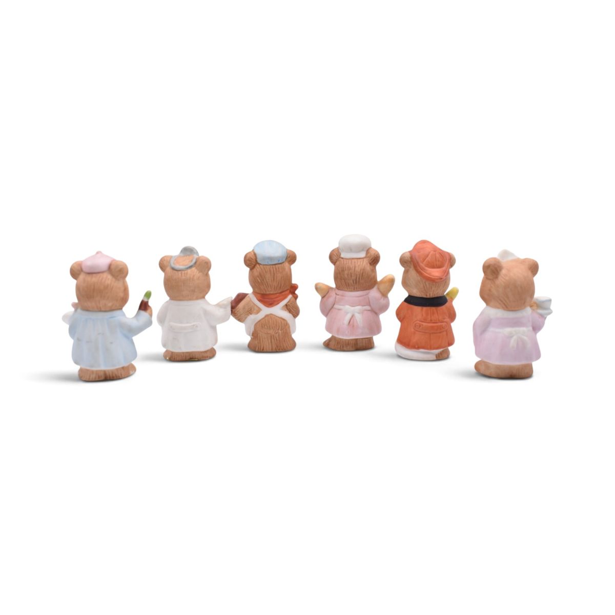 Homco Vintage Tiny Bears Set of Six #8820 Occupations Porcelain Figurines