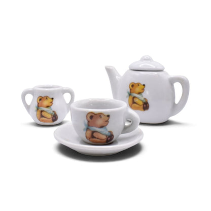 Miniature Teddy Bear Porcelain Tea Set, Cup and Saucer
