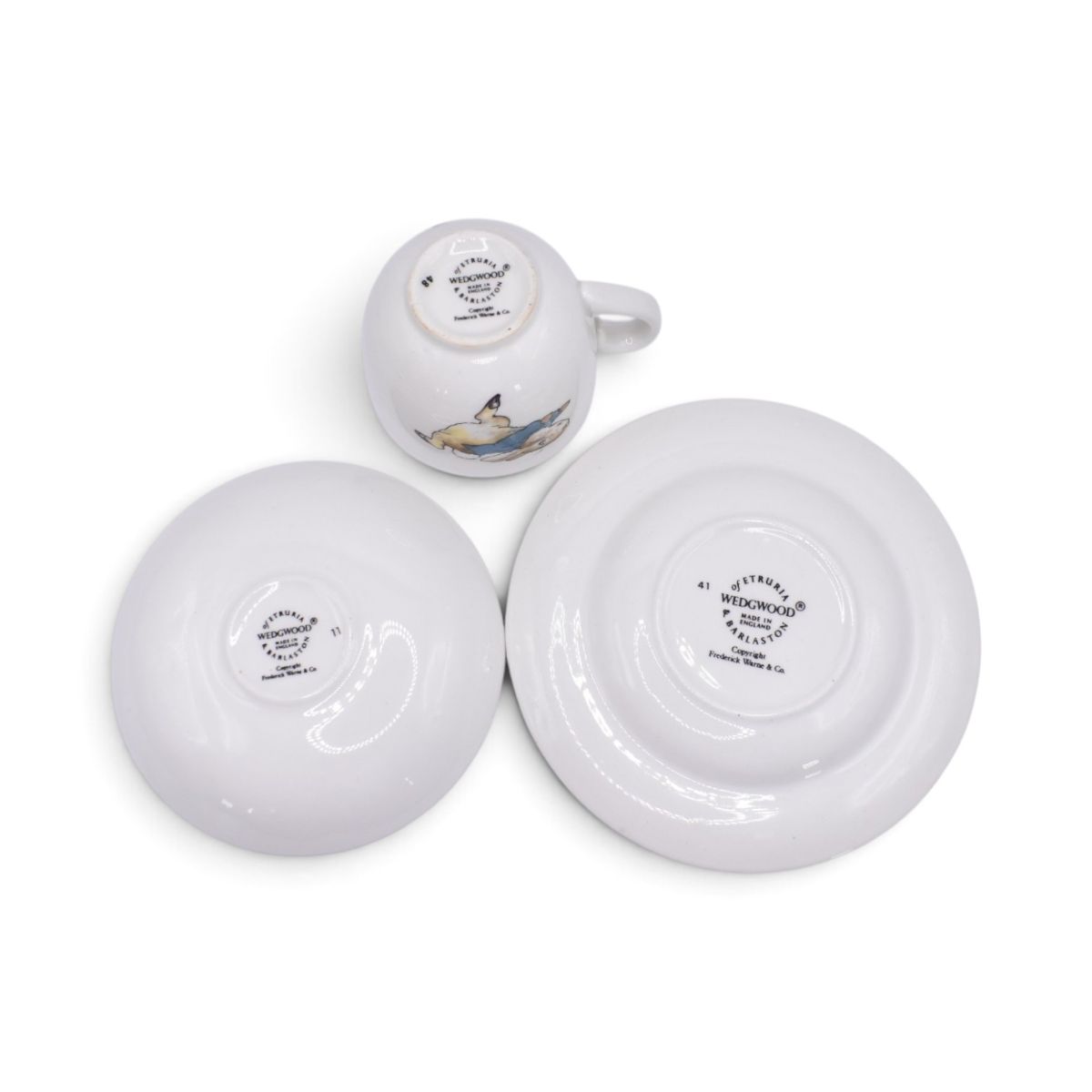 Wedgwood Peter Rabbit Child's Tea Set, Cup and Two Saucers