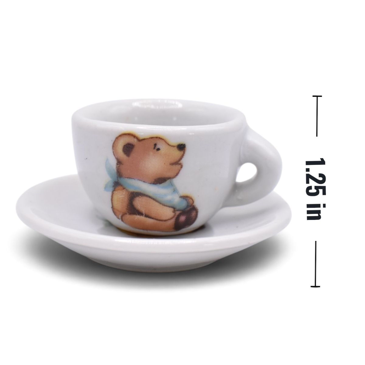 Miniature Teddy Bear Porcelain Tea Set, Cup and Saucer