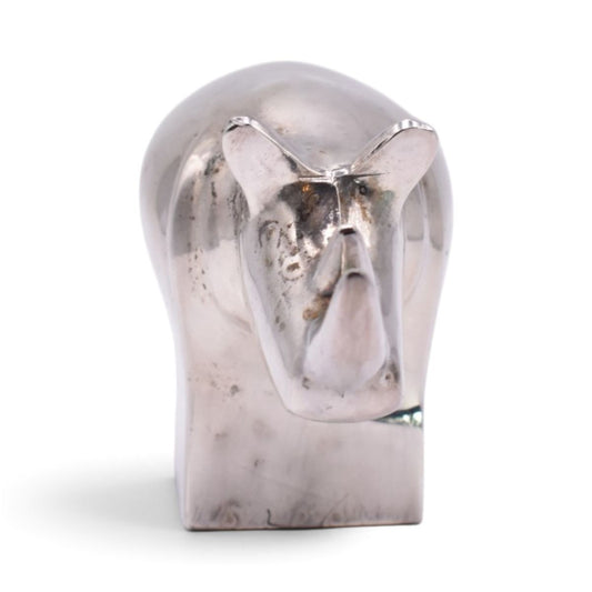 Silver Plated Rhino Paperweight Figurine