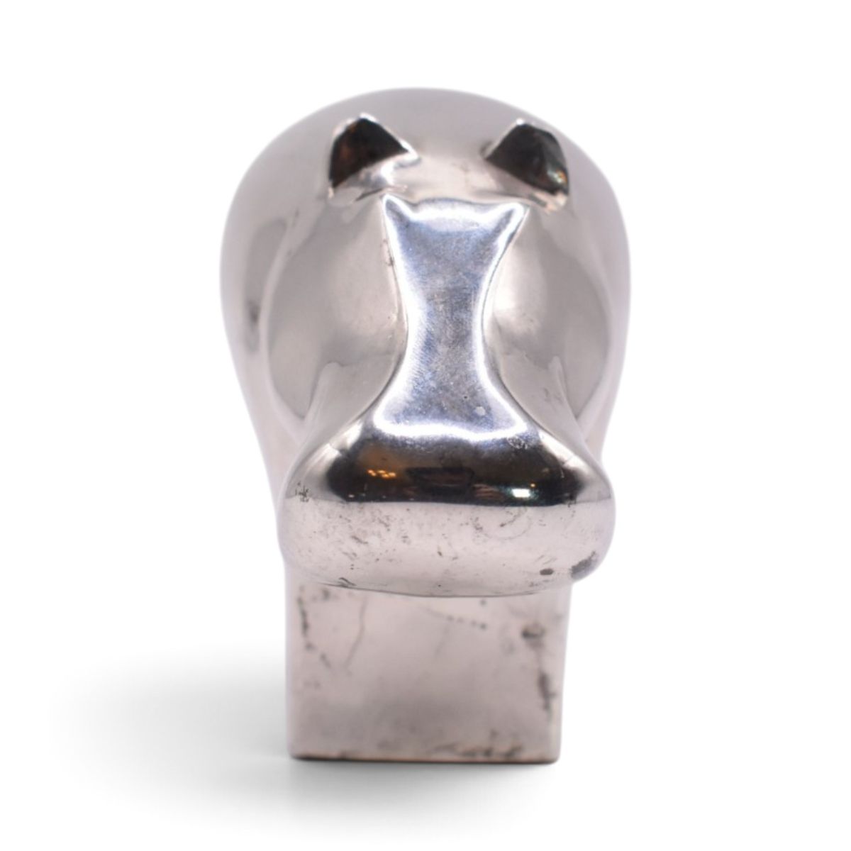 Silver Plated Hippo Paperweight Figurine