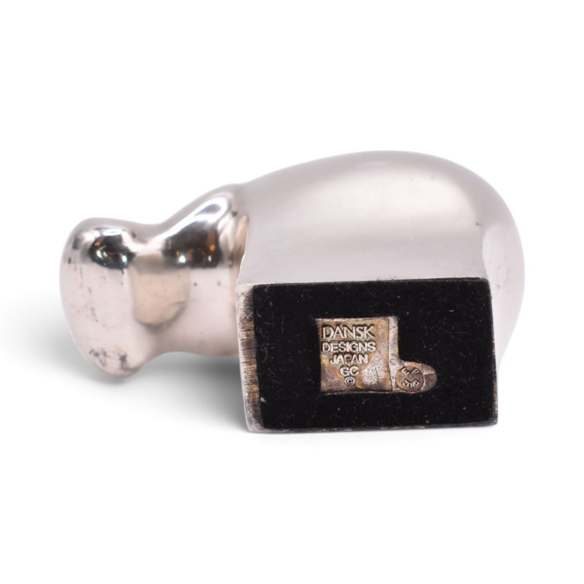 Silver Plated Hippo Paperweight Figurine