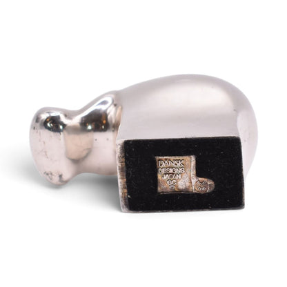Silver Plated Hippo Paperweight Figurine