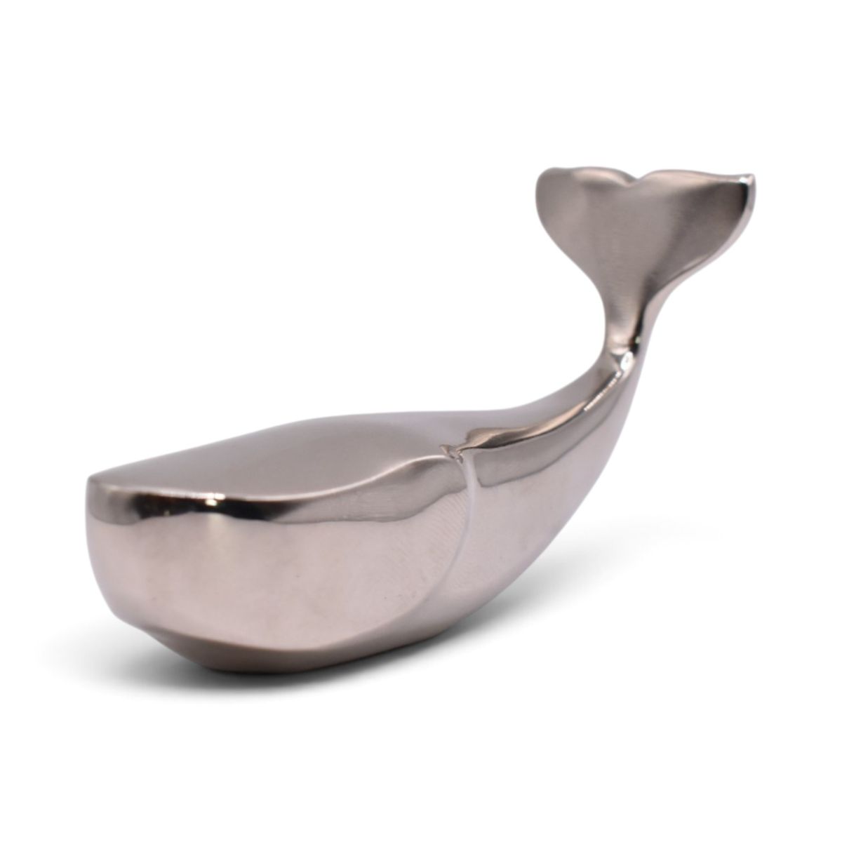 Silver Plated Whale Paperweight Figurine