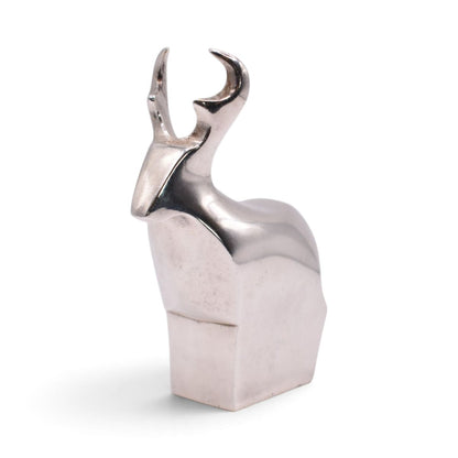 Silver Plated Deer Paperweight Figurine