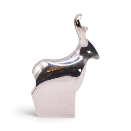 Silver Plated Deer Paperweight Figurine