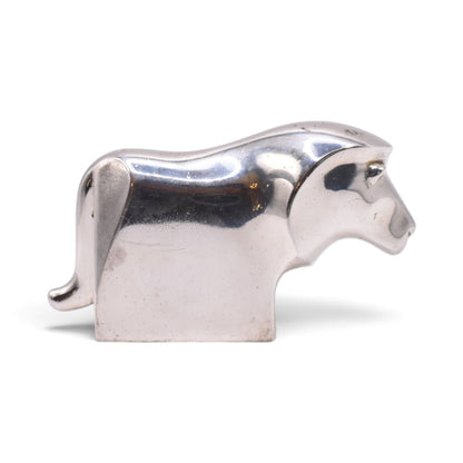 Silver Plated Lion Paperweight Figurine