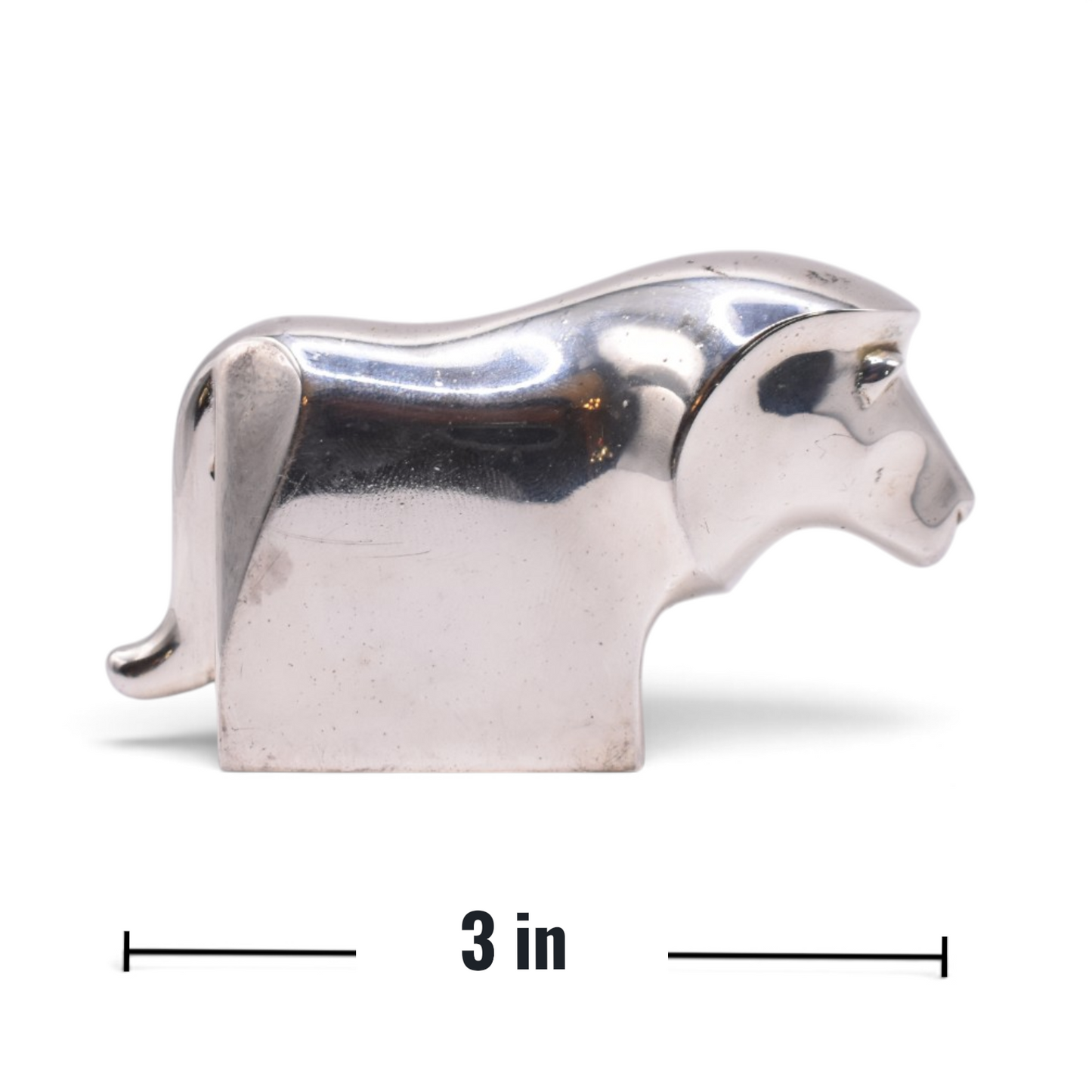 Silver Plated Lion Paperweight Figurine