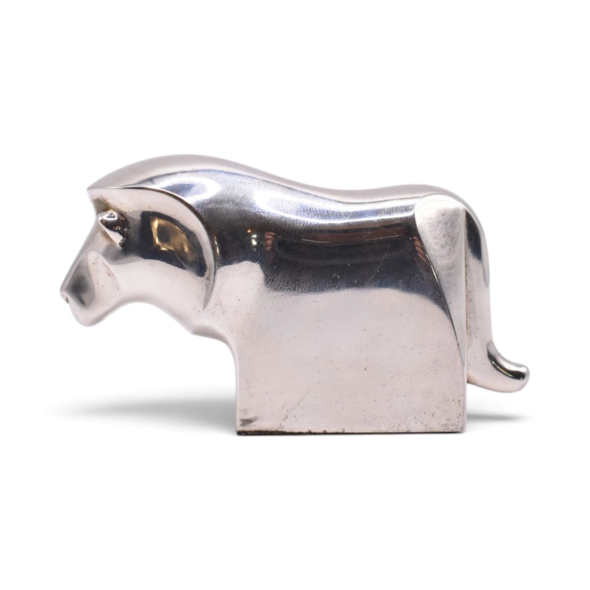 Silver Plated Lion Paperweight Figurine