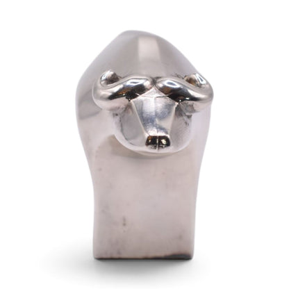 Silver Plated Bull Paperweight Figurine