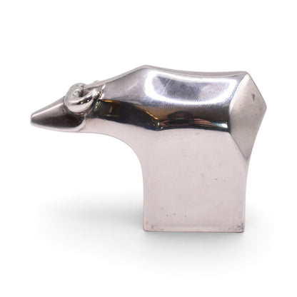 Silver Plated Bull Paperweight Figurine