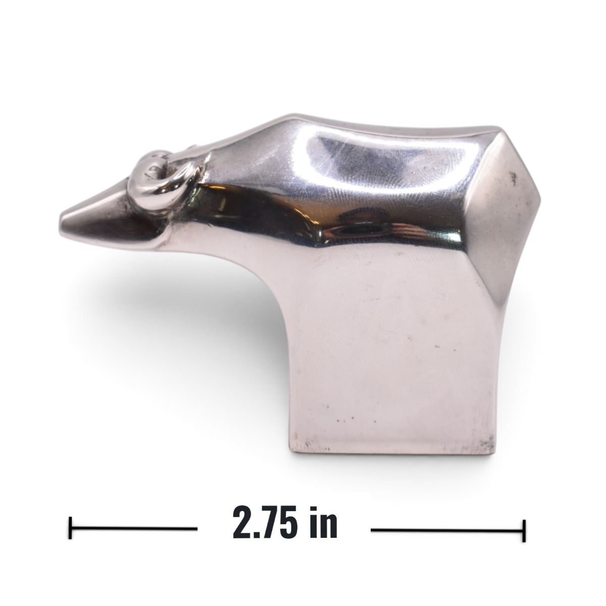 Silver Plated Bull Paperweight Figurine