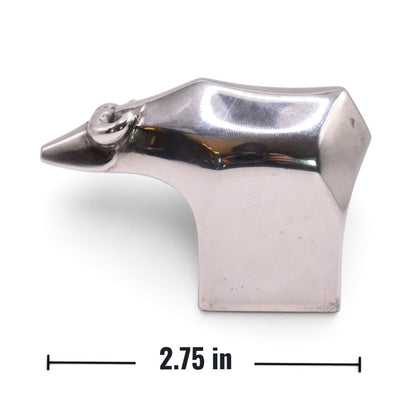 Silver Plated Bull Paperweight Figurine