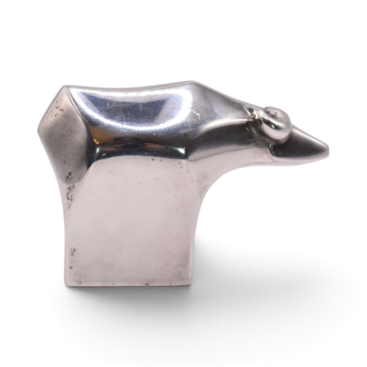 Silver Plated Bull Paperweight Figurine