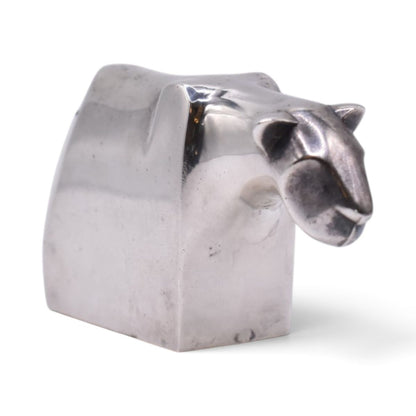 Silver Plated Jaguar Paperweight Figurine