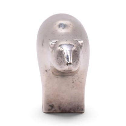 Silver Plated Polar Bear Paperweight Figurine