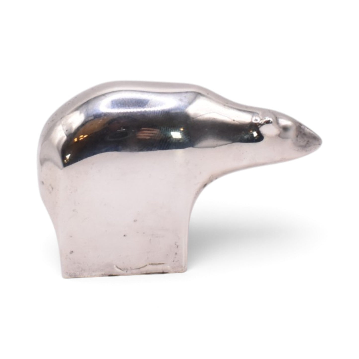 Silver Plated Polar Bear Paperweight Figurine