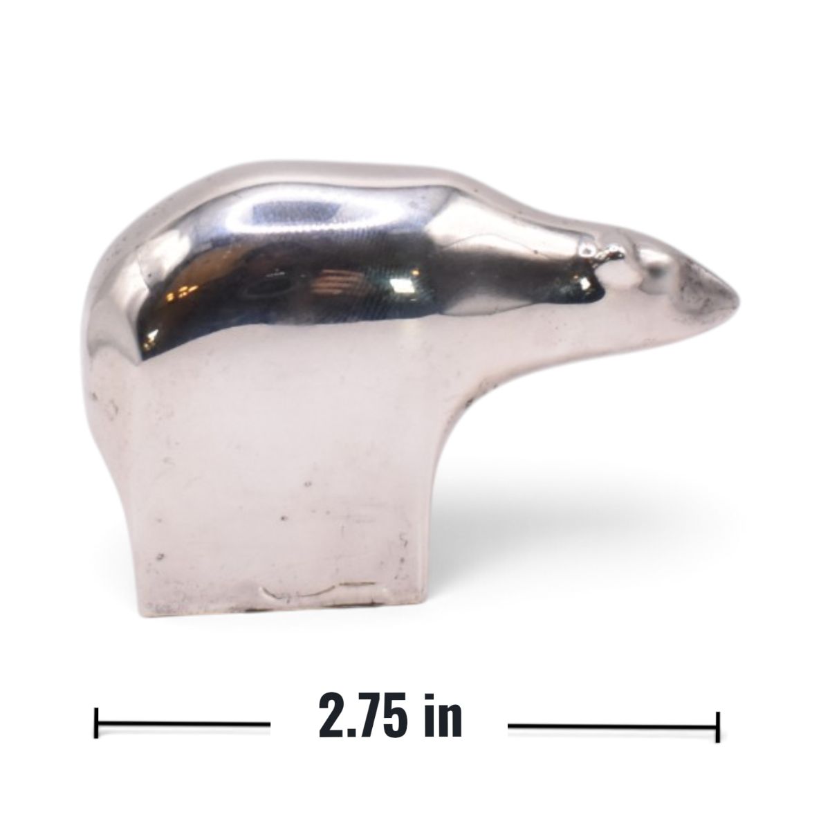 Silver Plated Polar Bear Paperweight Figurine