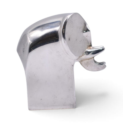 Silverplated Elephant Paperweight Figurine