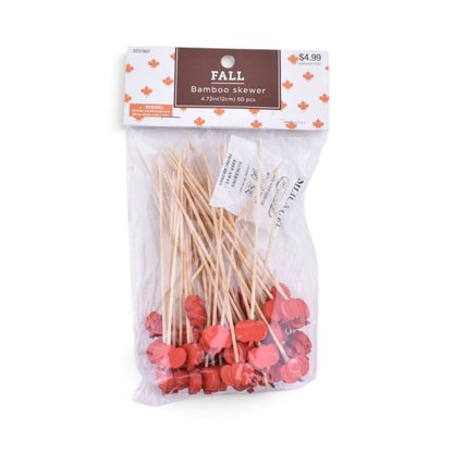 Fall Pumpkin Bamboo Skewers, Set of 50