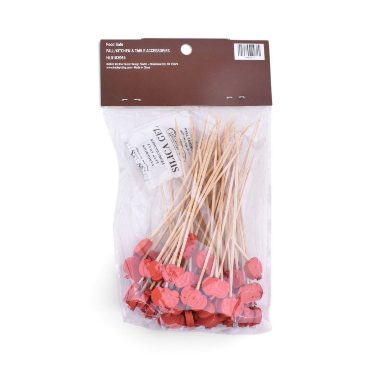 Fall Pumpkin Bamboo Skewers, Set of 50