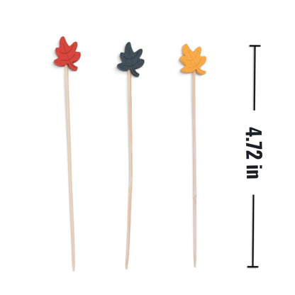 Fall Maple Leaf Bamboo Skewers, 50 pcs