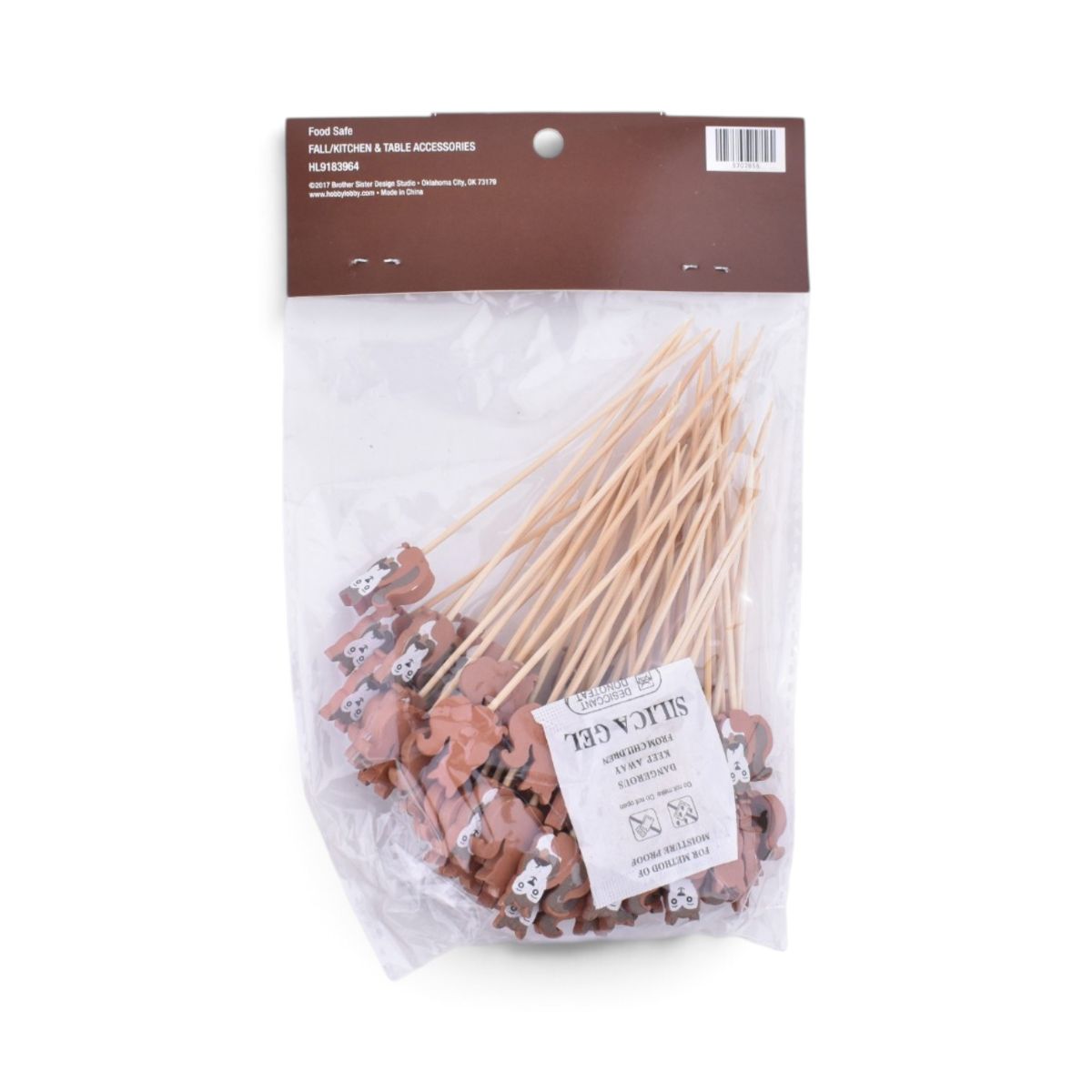 Fall Squirrel Bamboo Skewers, 50 Pcs