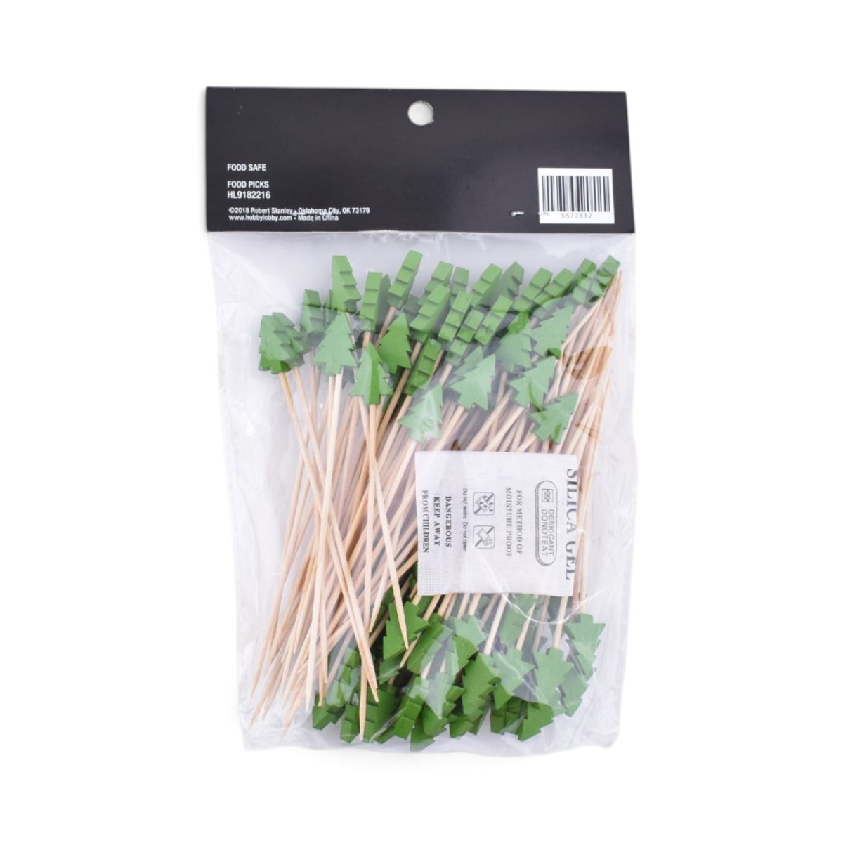 Christmas Tree Bamboo Food Picks, 100 Pc