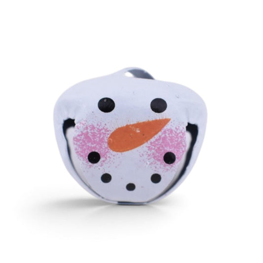 Snowman Face Bells, White, 4 Pieces