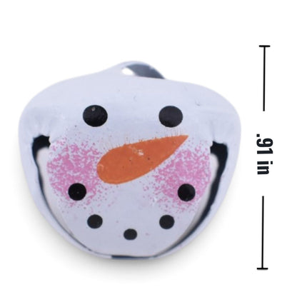 Snowman Face Bells, White, 4 Pieces