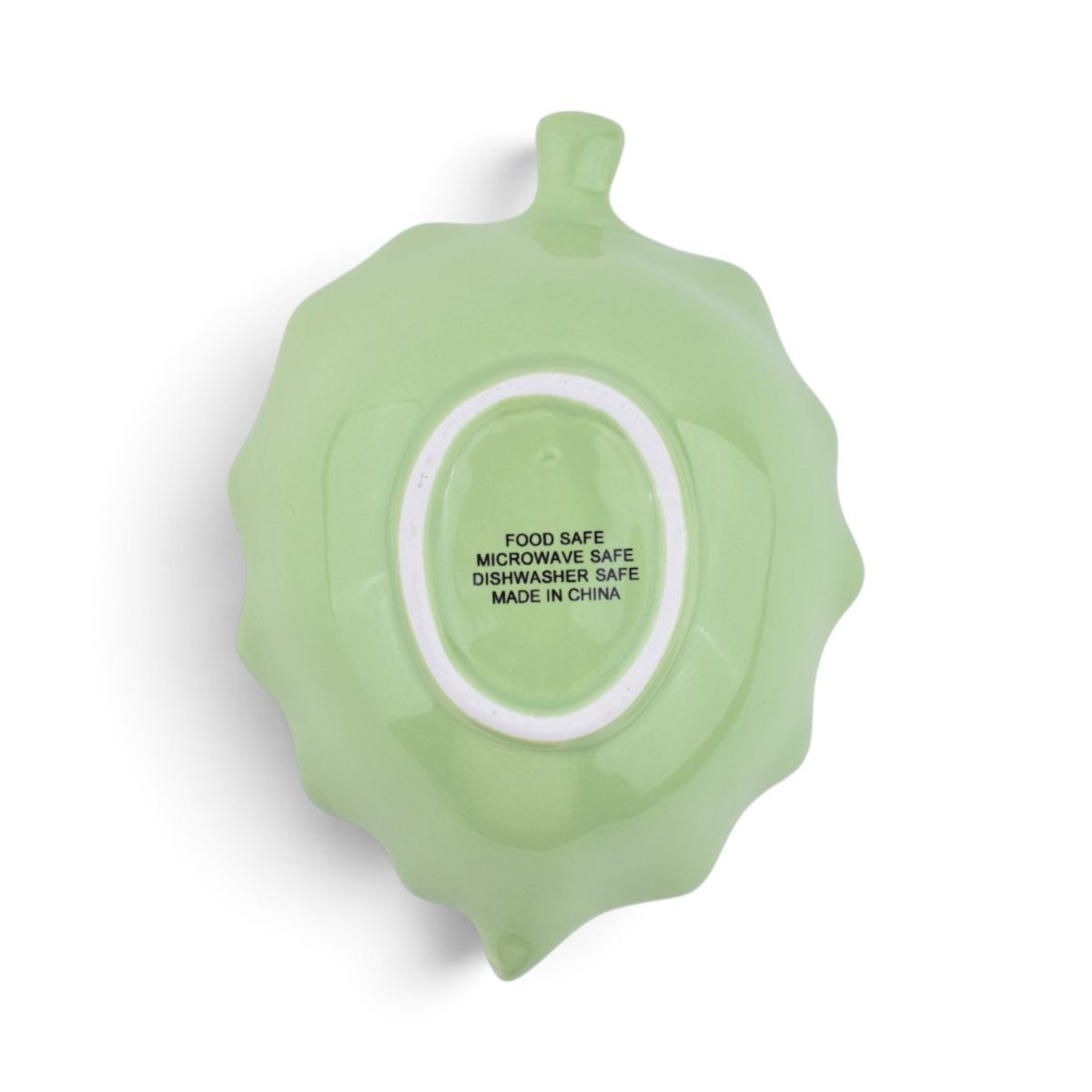 Green Ceramic Leaf-Shaped Bowl