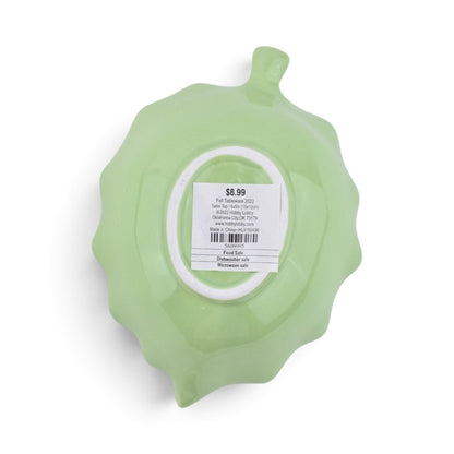 Green Ceramic Leaf-Shaped Bowl