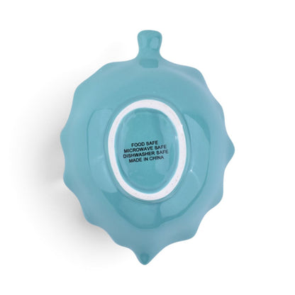 Turquoise Ceramic Leaf Bowl