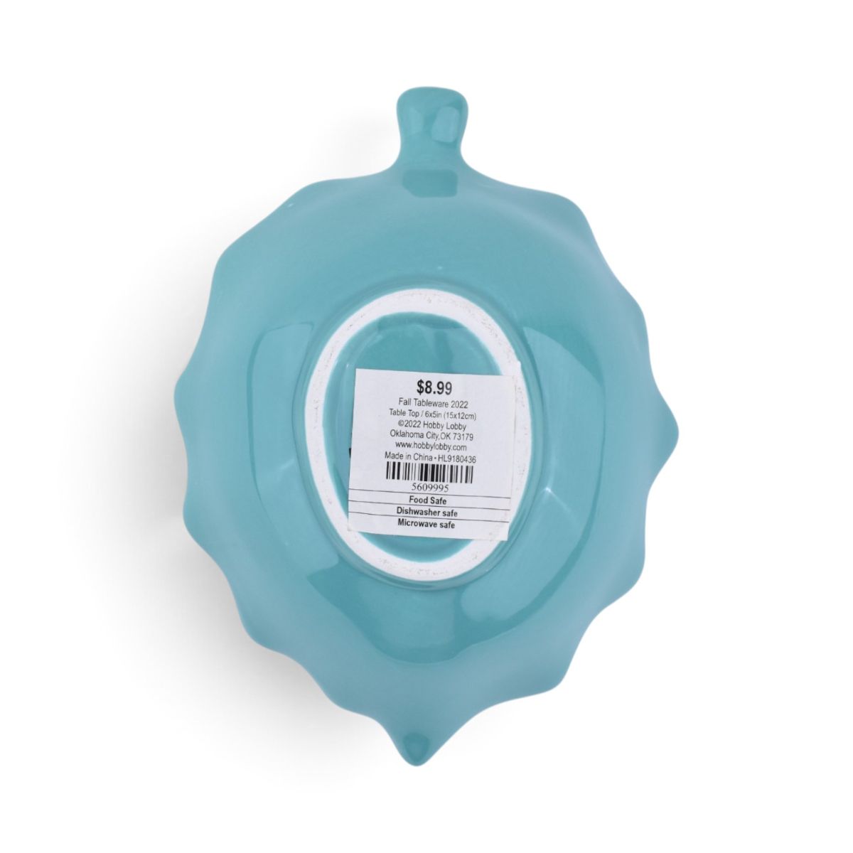 Turquoise Ceramic Leaf Bowl