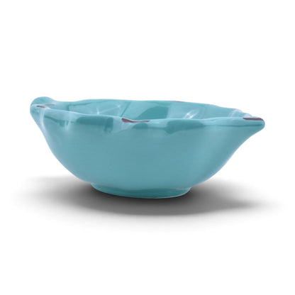 Turquoise Ceramic Leaf Bowl