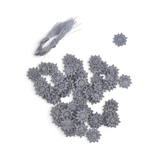 Silver Glitter Snowflake Ornaments, 60 pc