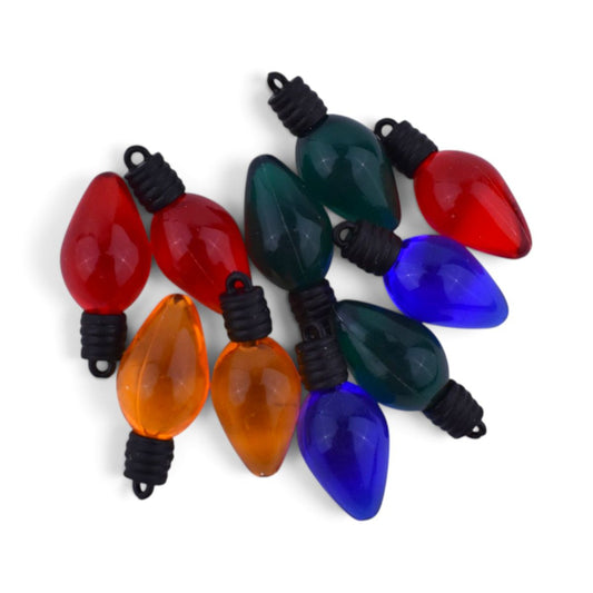 Christmas Light Bulb Buttons, 10 Pieces
