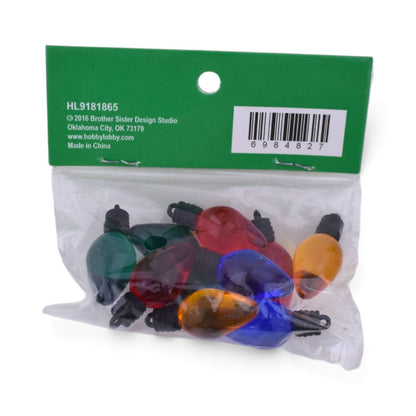 Christmas Light Bulb Buttons, 10 Pieces