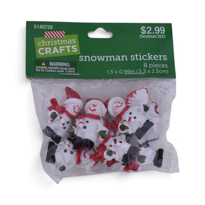 Christmas Snowman Stickers, 8 Pieces
