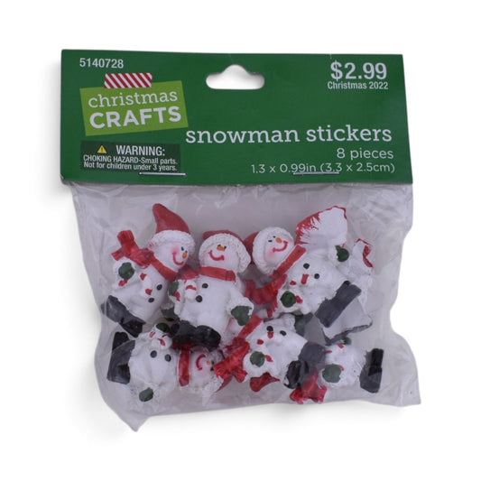 Christmas Snowman Stickers, 8 Pieces