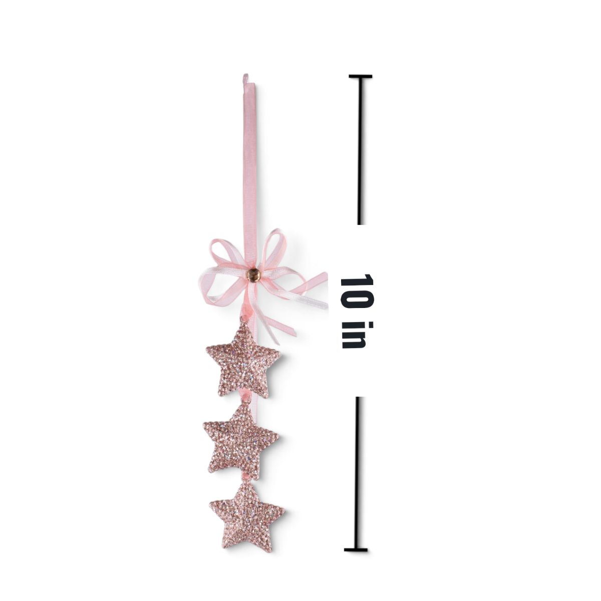 Pink Glitter Stars Hanging Ornament