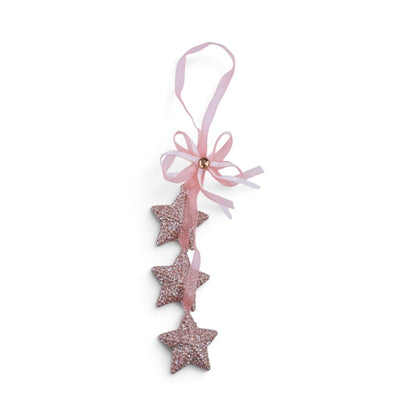 Pink Glitter Stars Hanging Ornament