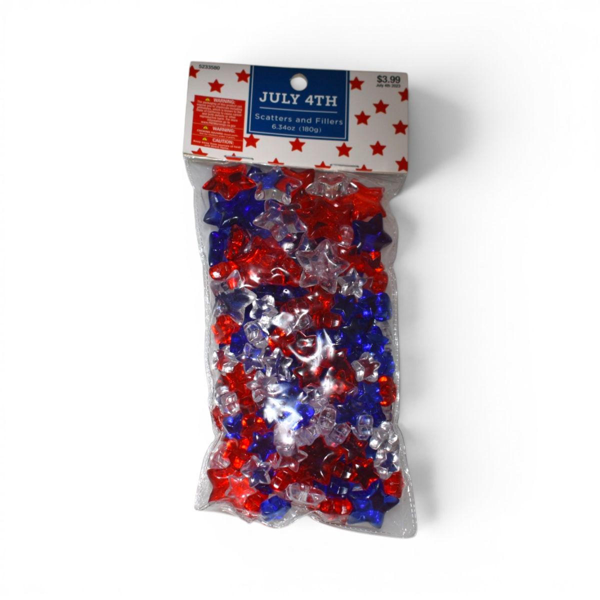 July 4th Table Scatters and Fillers, Red, Clear & Blue