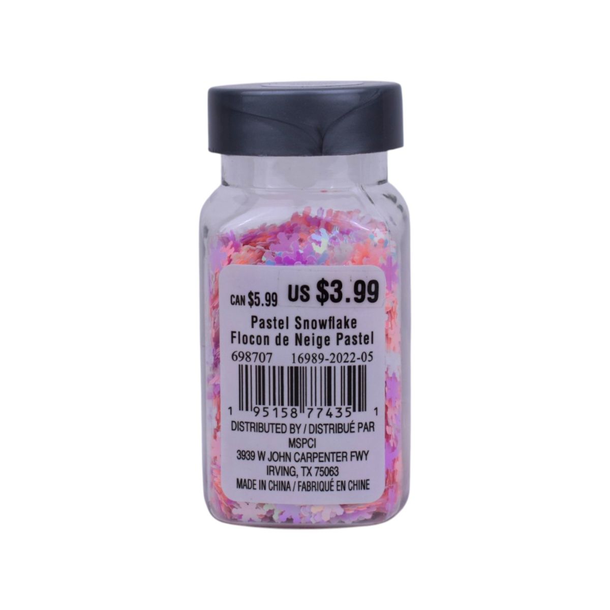 Christmas Pink Snowflake Specialty Glitter, .45oz