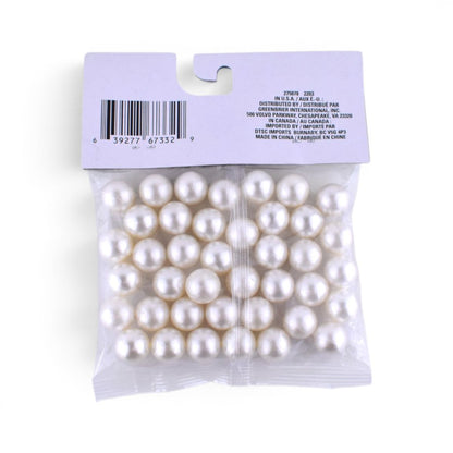 Faux Pearl Beads, White, 40 Count