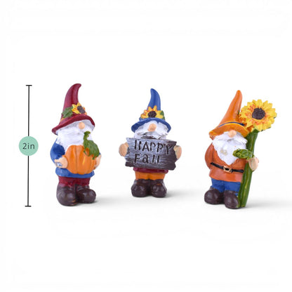 Fall Harvest Mini Gnomes, Set of 3