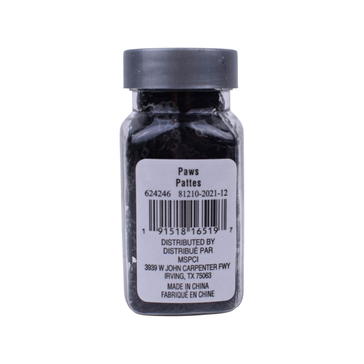 Black Paw Print Specialty Polyester Glitter, 0.6 oz